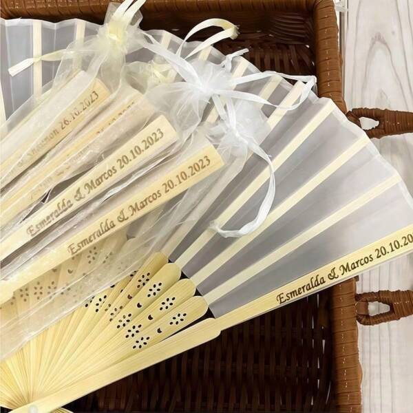 3 Stück personalisierte Hochzeitsfächer als Gastgeschenke, Hochzeitsfächer für die Zeremonie, Partyfächer zum Anfassen, Hochzeitsgeschenkideen für Paare Handventilator, Brautgeschenk