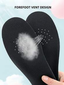 1 Pair EVA Sport Arch Support Green Shock Absorbing Full-Length Insoles, Elastic Comfortable Soft Shoe Accessory - Black Surface With Green Background - View 4