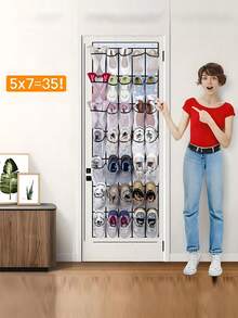 1pc /14//28Pockets AvailableMesh Bag Shoe Storage Rack,Closet Door Hanging Organizer , Large Pockets Hanging Shoe Rack For Closet Mesh Back Of Door Shoe Storage Door Hanger, Over The Door Shoe Organizer Closet Hanging Shoe Holder Hanger,For Space Saving - Multicolor - View 10