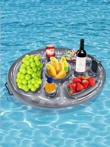 1pc Multifunctional Inflatable Drink Holder, Floating Cup Holder For Swimming Pool, Beach, Pool Party, Summer Season, Beach Essentials, Beach Accessories - Multifunctional Cup Holder - View 1