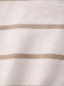 Baby Boy Colorblock Striped Knit Crew Neck Sweater - Light Grey - View 6