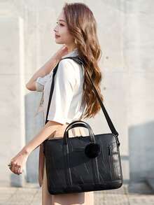 1 件装简约轻便便携式笔记本电脑包（带吊坠）、便携式商务旅行电脑保护套、拉链斜挎办公电脑包、单肩斜挎商务会议旅行休闲笔记本电脑包、朋友旅行生日礼物学校假期礼物、带腕带的电脑公文包、耐用拉链、可调节肩带、舒适顶部提手 - 男女皆宜的旅行和商务斜挎包，返校季