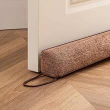 ALQD 38 Linen Door Draft Stopper Blocks Hot And Cold With Removable Washable Cover Bottom Of Door, All-Season Seal Noise, Wind, Door Sweep Gaps Up To 3, Home Essentials, Gray - Brown - View 1