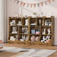 Children's Bookcase, Toy Storage Cabinet, Children's Bookcase And Bookcase For Storing Books And Toys, Multiple Shelf With Compartment Organizer For Bedroom And Playroom - Rỉ Nâu - Xem 3