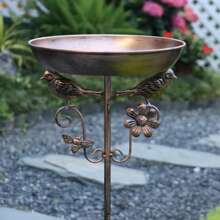1pc Vintage Cast Iron Bird Bath & Feeder - Metal Design Easy To Clean, Stable 5-Claw Base, Ideal For Garden, Lawn & Holiday Decor, Perfect For Bird Watchers, Christmas & Garden Decoration