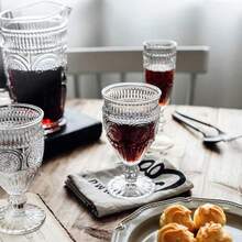 6 Pack Wine Glasses Goblets 10 Oz Vintage Water Glasses Romantic Mixed Drink Glasses For Party Daily Use - Clear - 查看 4