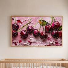 1 buc. Decor cameră cu cireșe, artă estetică roz pentru fetiță, decor drăguț pentru fetiță. Decorațiune pentru camera bebelușului. Artă murală pentru camera creșei. Postere vintage drăguțe și inspiraționale, cadouri pentru copii. Decor cameră copii, decor cameră fete, decor boho pentru camera copiilor, decor cameră de joacă, imprimeuri pentru camera copiilor mici, artă murală eclectică pentru camera bebelușului.