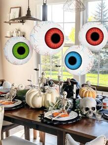 3pcs-Halloween Eye Lantern Decorations, Halloween Horror Lantern, Red, Blue, Green, Festive Party Hanging Decoration, Horror Theme Party Decoration, Restaurant Decoration, Multi-Scene Folding Paper Lantern, Halloween, Halloween Decoration