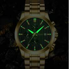 CRRJU CRRJU Men Watch Luxury Sports Quartz Chronograph Waterproof Wristwatch With Stainless Steel Luminous Auto Date