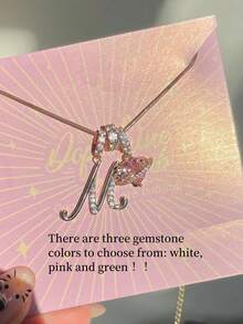 1 chiếc vòng cổ mặt dây chuyền chữ cái đầu hình trái tim đính đá Cubic Zirconia tối giản, mặt dây chuyền tên khắc chữ đơn giản có thể tùy chỉnh bằng thép không gỉ, thời trang, giản dị, cá nhân hóa, món quà độc đáo dành cho bạn gái, mẹ, cổ điển, đơn giản, unisex, giản dị, dễ thương, tùy chỉnh, món quà lý tưởng cho anh ấy, món quà lý tưởng cho cô ấy, người yêu, bạn trai, bạn gái, bố, mẹ, gia đình - Bạc - Xem 6