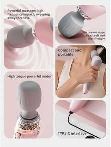 便携式无线个人棒按摩器，1200mAh 锂电池，颈部、背部、肩部、腰部、腿部肌肉按摩器，易于携带全身按摩器，张力，可充电身体按摩器 - 彩色 - 查看 4