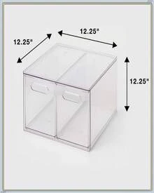 All Purpose 2 Drawer Storage - Brightroom ™ : Acrylic Utility Bins, PETG, 1352 Volume, 8.8 H, 12.6 D, 12.2 - 1 - Xem 5
