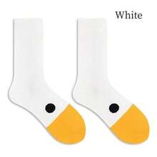Cartoon Goose Head Crew Socks, Unisex Versatile Casual Socks For Indoor, Outdoor, And Performance Wear