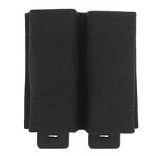 Doppia fondina molle per caricatore di pistola 9mm, per campeggio e attività all'aperto, giochi di softair, con molletta di supporto in nylon
