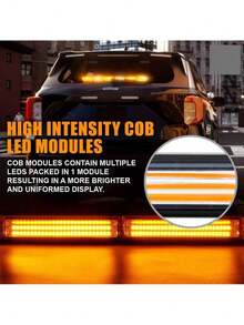 Barra Torreta Estrobo Codigo Led Cob Policia 80w Para 12-24v - Amarillo - Ver 6