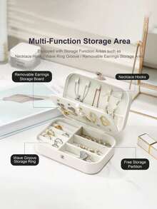 4/1 件便携式珠宝收纳盒，旅行耳环项链戒指盒，简约珠宝收纳盒，阳光旅行酷炫返校