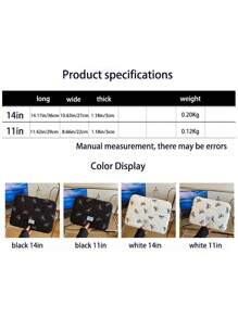 11 英寸、14 英寸、简单卷边、蝴蝶结、线条图案、时尚、轻便、手拿包、笔记本电脑包、平板电脑包教师礼物教师用品教师包感谢老师大学包大学用品返校学校用品教师学校必需品大学生教室笔记本电脑包教室包教师储物袋教室整理袋 - 彩色 - 查看 11