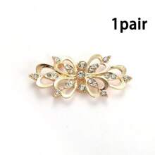 纯色水钻装饰优雅开衫披肩，带固定扣，衬衫翻领前夹