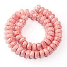 1 Strand Of Approx. 55pcs Ceramic Flat Round Abacus Beads, Multi-Color, Fashion Casual Cute Handmade DIY Craft Loose Beads, Suitable For Making Bracelets, Necklaces, Jewelry, Pendants, Decorations & Accessory Beads