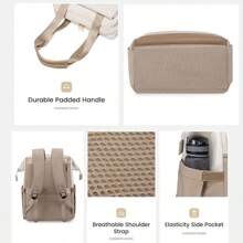 Minimalist Women's Laptop Backpack With Large Capacity, Colorblock Design, Suitable For Travel And Commute - Multicolor - View 3