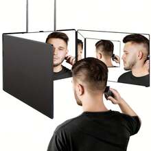 1 Piece Professional Folding Hair Cutting Mirror - 360° 3-Way Adjustable, Versatile For Hair Cutting, Shaving, Grooming, Facial Organizing, Makeup, Travel & Bathroom & Bedroom Use - Portable, Space Saving & Height Adjustable Bathroom Accessories, Great For Back To School 3-Sided Mirror, 360-Degree View, Adjustable 3-Way Haircut Mirror - Multicolor - View 2