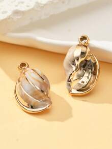 2/5/10 件时尚镀金亚克力海洋风格海星、贝壳、扇贝吊坠，适合 DIY 珠宝制作项链、耳环、钥匙扣，适合送给家人、情侣、朋友、情人节的礼物