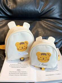 A Custom Bag With A Personalized Name Or Holiday Message. Customize Your Own Backpack, Mini Cartoon Casual Cute Rabbit Tiger Bear Printed Backpack School Bag, You Can Customize Name, Letters, Lucky Numbers, Etc., Very Suitable For School, Dance Class, Travel, Daily Adaptation, Birthday Gifts Friends And Daughters, As Commemorative Gift Meaningful Package, Christmas Gift, New Year Etc. Prints Are Randomly Placed.