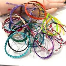 全新波西米亞風格手工編織手鍊,防水蠟繩情侶手環,適用於校園學生,海灘度假 - 白色 - 查看 2