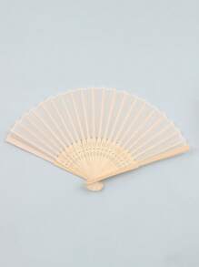 Abanico de boda de 21 CM de seda de bambú de unicolor multicolor, abanico de tela para caligrafía y pintura con estilo chino llano, abanico de bambú plegable portátil, abanico de bambú manual en blanco, utilizado para decoración de actuaciones