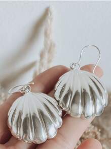 1 Pair Vintage Minimalist Shell Earrings, Statement Earrings, Beach Earrings,For Daily And Beach Vacation(No Box)