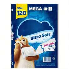 Ultra-Soft And Smooth Tear-Resistant Toilet Paper - 30 Mega Rolls Pack - 30 - View 1