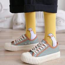 Cartoon Goose Head Crew Socks, Unisex Versatile Casual Socks For Indoor, Outdoor, And Performance Wear