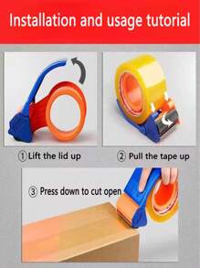 1/2 Pcs Box Tape Cutter, Plastic Carton Sealing Tool, No Electricity Needed, Versatile For Supermarkets, Homes, Offices, Shops - Express Shipping & Packaging Accessory