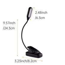 Yogle Lámpara de lectura recargable con cable Tipo C, lámpara de lectura con clip [3 colores y 10 niveles de brillo] Mini luz flexible de cuello de ganso y clip para la noche para niños
