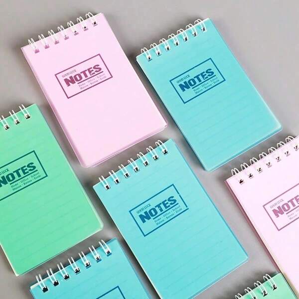 10pcs/Set Mini Portable Notebook Set (Mixed Color), Small Pocket-Sized Spiral Memo Pads, Office Style Small Notebooks Suitable For Home, University, Work, Meeting Or School Use,School Supplies,Back To School