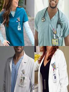 [Süße Krankenschwester Abzeichen] 1 Stück einziehbare Krankenschwester Abzeichen Clip mit ID Halter | Shaka Handzeichen Finger für Handanatomie Student Arzt Namensschild Karte KS LPN Medizinische Assistentin Büroarbeit Alligatorclip Süßes Krankenschwester Geschenk, Schulanfang, Weihnachtsgeschenk - Verschiedenfarbig - Übersicht 6