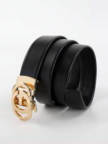 1pc Black Multicolor Luxury Men's Self Lock Belt Belt - Adjustable, Stylish Business Casual Style, Metal Buckle, Best Gift Choice