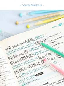 朗果213支1套装大容量彩色中性笔 学生绘画绘图207色彩色手册笔 绘画涂鸦勾勒轮廓可叠色细头中性笔0.6mm 24色系套装糖果色莫兰迪色可爱文具笔 - 彩色 - 查看 4