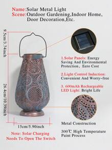 1 Stück dekorative Solar-Laterne für den Garten, Solar-Metall-Hängeleuchte, LED-Solar-Dekorationslaterne, geeignet für Garten, Hof, Weg, Rasen, Balkon, Geburtstag, Party, Outdoor-Solar-Lichtdekoration, hohe Qualität, Weihnachten/Halloween/Erntedankfest, ideales Geschenk, Urlaubsgeschenk