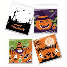 100 Count Clear Cellophane Bags Cookie Bags Self Sealing Cookie Packaging Cellophane Treat Bags Sweets Biscuit Dessert Plastic Bags With Halloween Pattern - Multicolor - View 7