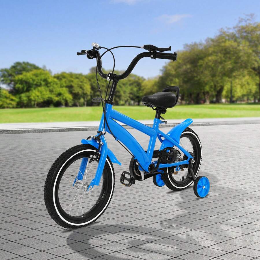 14'' Children's Bike, Learning Bike For Children - Blue, Suitable For Children Height 100-115cm - Blue - View 1