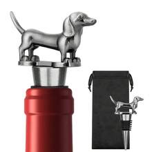 1 件腊肠犬酒塞，单个包装，配黑色天鹅绒袋/礼品盒，采用锌合金制成，趣味狗香槟酒瓶塞，有古铜色或深银色可选，非常适合节日/公司活动/派对/生日礼物，腊肠犬，狗，狗，腊肠犬，拉布拉多犬，沃纳犬，腊肠犬，狗，腊肠犬
