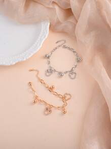 1pc Fashionable Hollow Mouse Zirconia Pendant Bracelet, Versatile For Women Everyday Wear