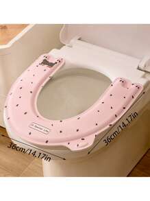 1/2pcs Adhesive Toilet Seat Cover, Waterproof Warm Padded Washable Foam Toilet Mat Cushion For Home, Maternity Bathroom Decor