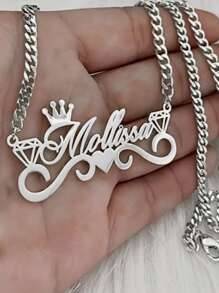 1 Peça Colar de Aço Inoxidável Personalizado com Pingente em Formato de Coração, Corrente Personalizada, Presente de Joias Única e Elegante para Homens, Estilo Vintage, Velho Dinheiro, Casual, Simples, Personalizado, Único, Presente Ideal para Namorada, Mãe, Família, Amigos, Filha, para Aniversários, Uso Diário, Formatura, Dia das Mães, Dia dos Namorados, Casamento