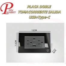 placa Contacto Dúplex,Apagadores Sencillos,Doble Apagador,apagador con Contacto - 030682 - Ver 1