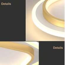 现代奢华金色吸顶灯北欧创意圆形吸顶灯客厅餐厅走廊装饰吊顶灯家用酒店别墅室内简约吸顶灯 - 金色 - 查看 5