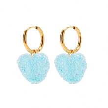 Uworld Women's Sweet Candy Gummy Earrings Colorful Heart Starry Fashion Jewelry 18K Gold-Plated Stainless Steel For Daily Party