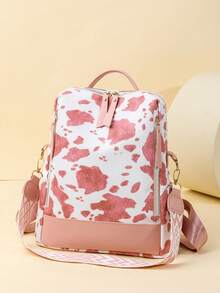 Fashion Anti-Theft Backpack Purse Preppy College School Daypack Women's Travel Knapsack - Pink - View 2