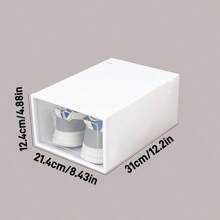 12pcs Thick Transparent Flip-Top Shoe Storage Boxes, Foldable Drawer-Style Plastic Shoe Organizers, Ideal For Summer Shoe Storage And Space Saving